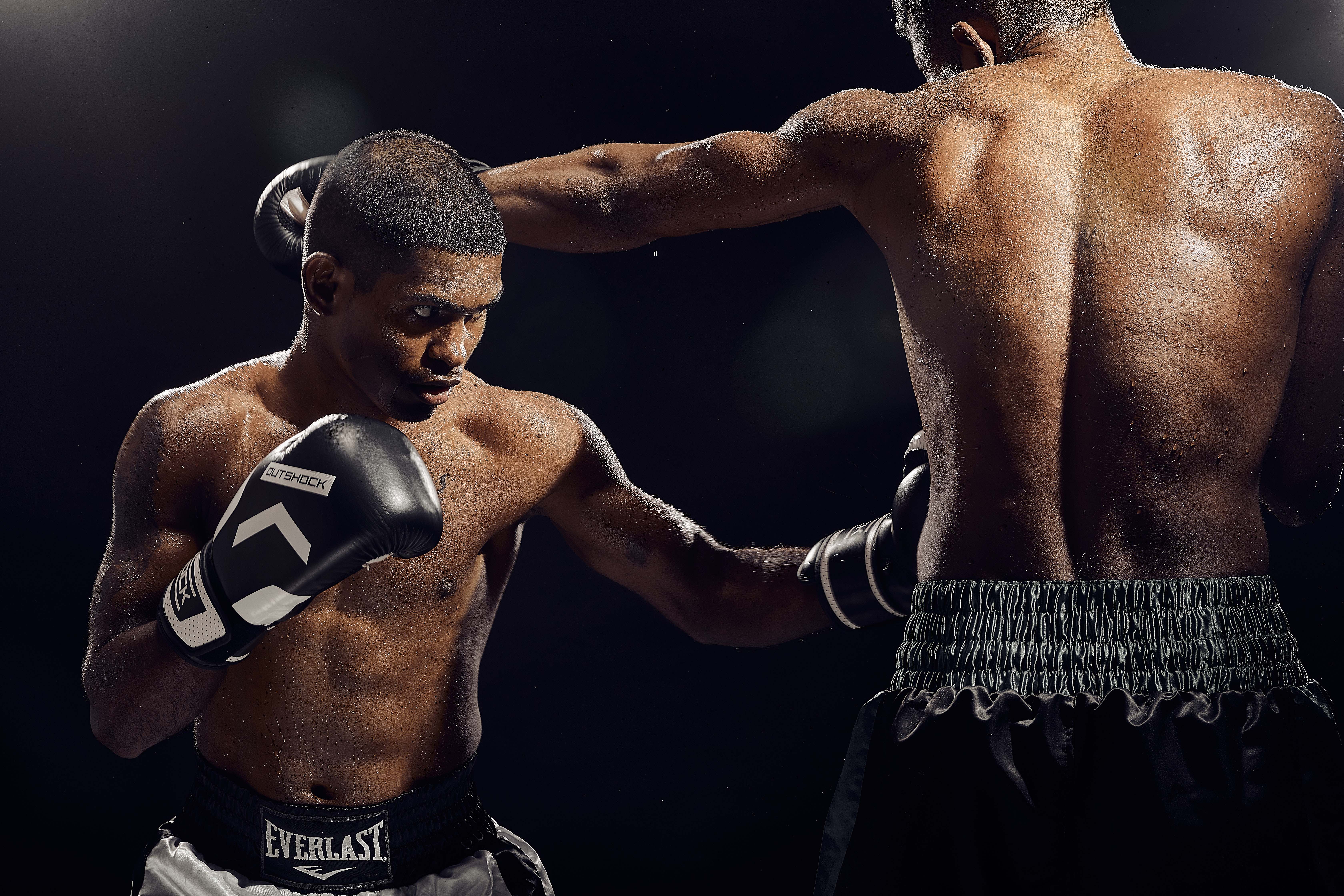 Boxers in training - intense boxing match